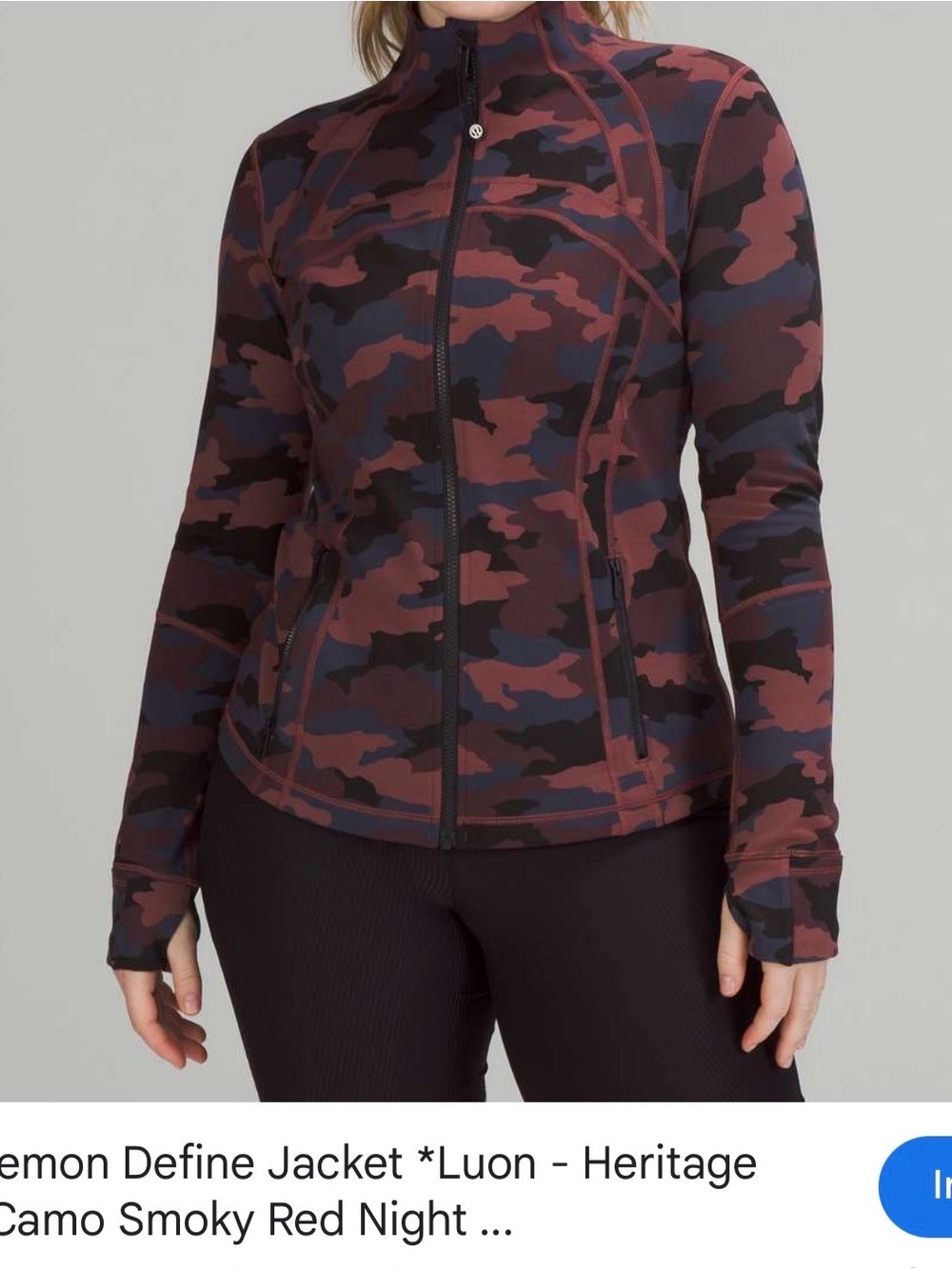Lululemon define jacket Luon “  Heritage Camo Smoky Red